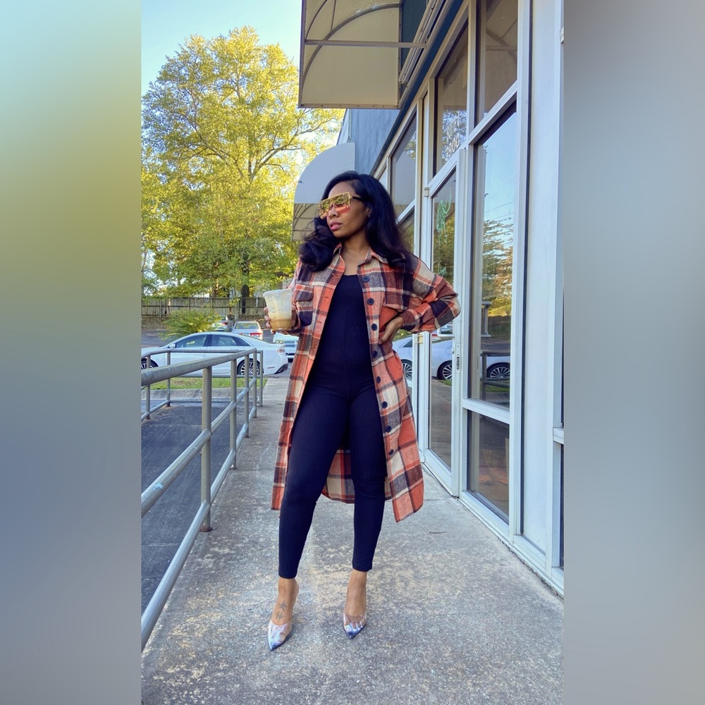 Maxi Plaid Flannel Shacket Jacket
